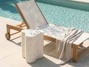 Stolik pomocniczy TELLARO 32 cm 37 cm Efekt lastryko Złamana biel_1044193