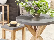 Garden Dining Table OLBIA 90 cm 90 cm Concrete Grey_806359