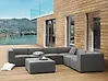 Garden Corner Sofa with Ottoman 7 Seater AREZZO Modular Grey Left Hand