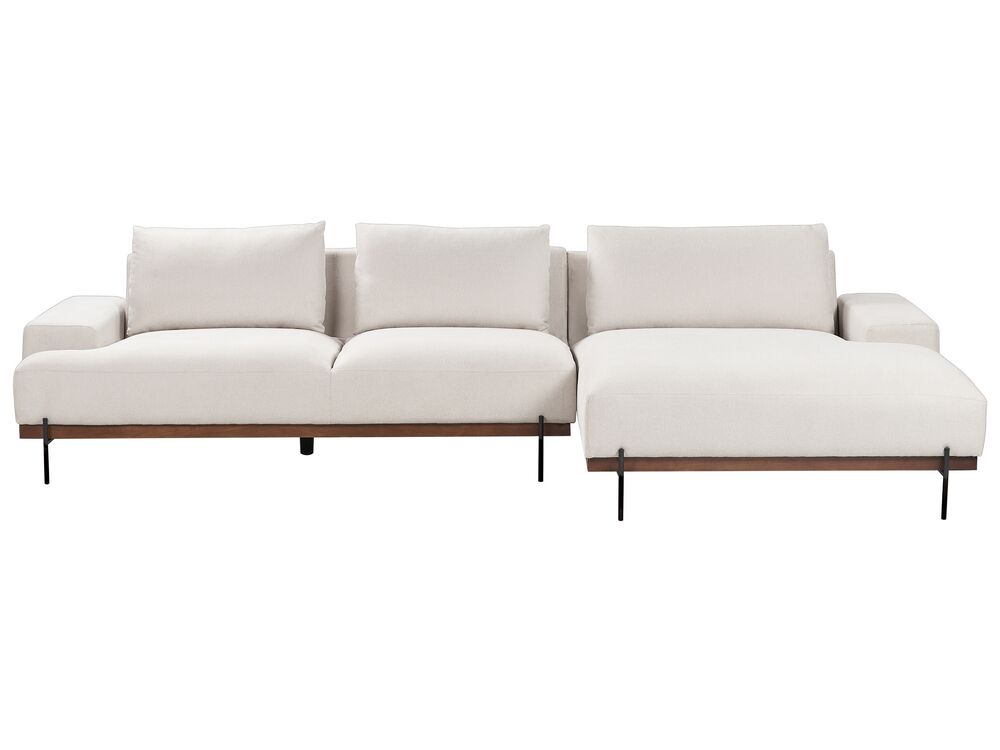 Divano angolare MARIFERD Tessuto Beige chiaro Lato Sinistro
