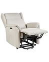 Fabric Electric Recliner Chair Cream ELEGY_924117