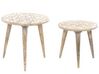 Conjunto de 2 mesas de madera de mango clara/blanco HURSI_852353