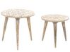 Lot de 2 tables d'appoint en bois de manguier clair HURSI_852353