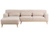 Hoekbank chenille beige rechtszijdig SIMOS_927938