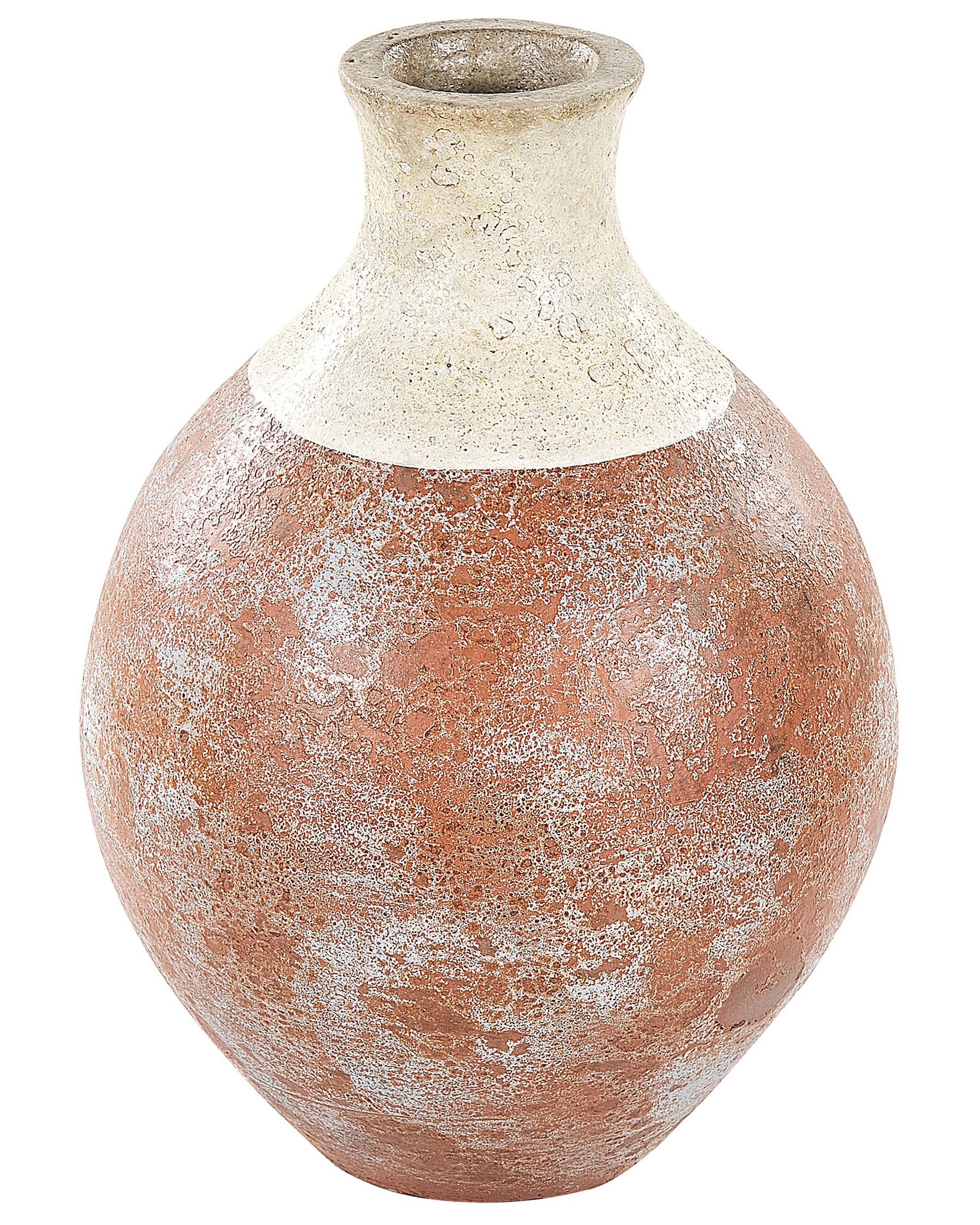 Terakotová dekorativní váza 37 cm bílá/hnědá BURSA_850843