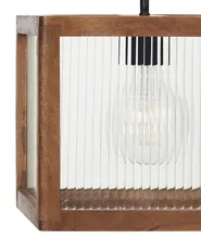 Lampadario PENNA Legno di mango Marrone_867709