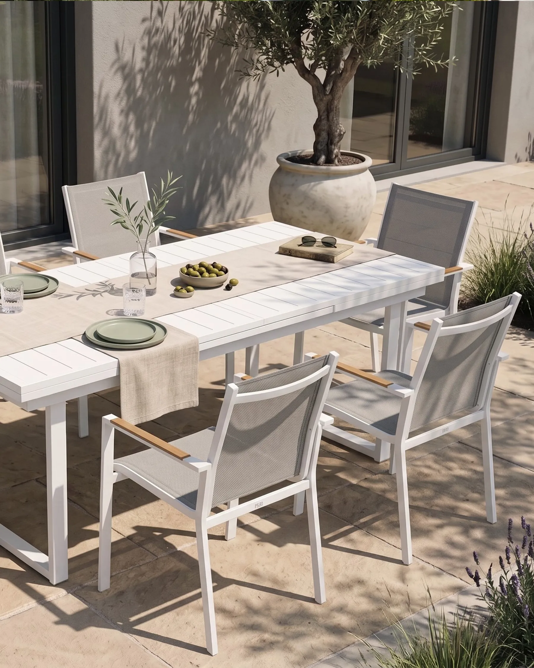 Set di 6 sedie da giardino BUSSETO Metallo Grigio_922761