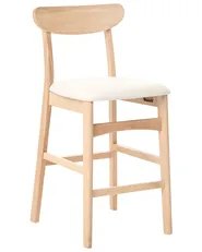Set di 2 sedie alte DOYLE Legno Marrone chiaro/Beige chiaro_1071244