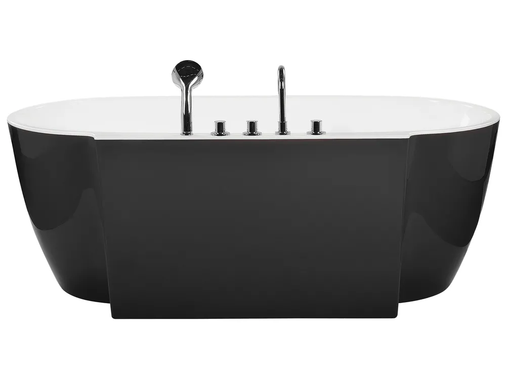 Freestanding Bathtub ROTSO 1700 x 800 mm Black/ White_811204