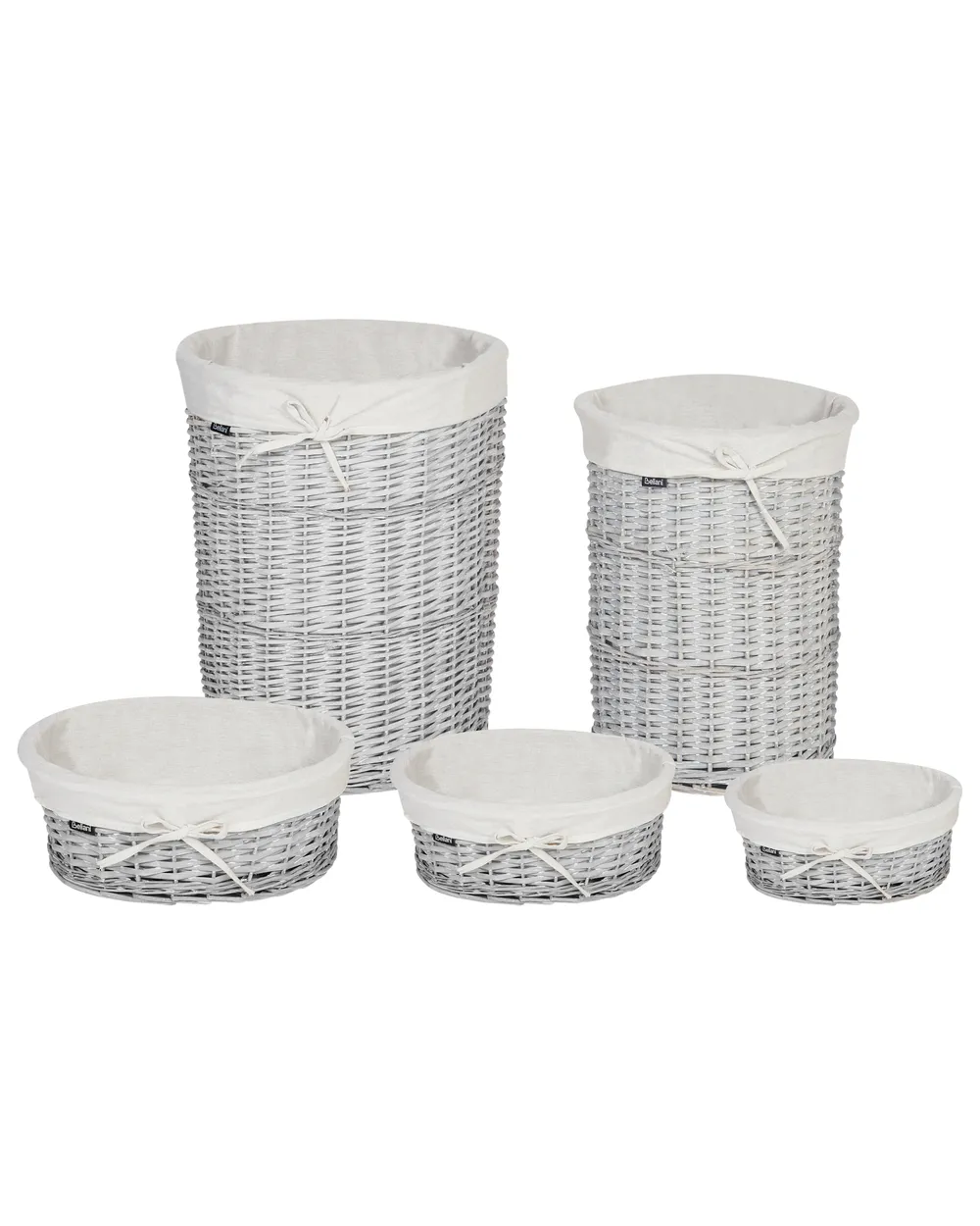 Set di 5 cestini VAKARI Legno di salice Bianco 55/89 L_939903