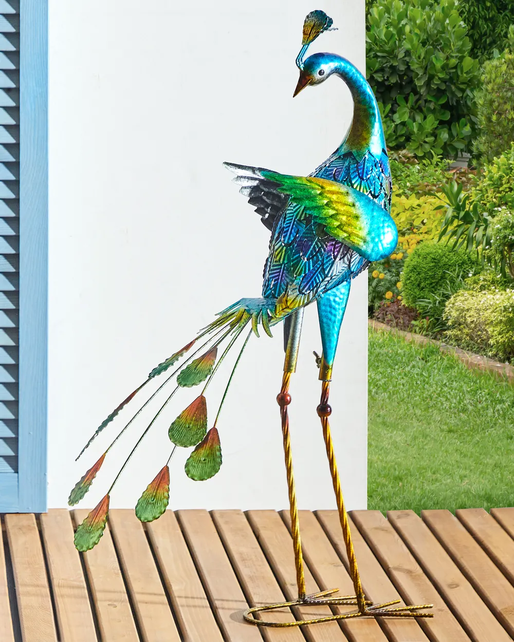 Rzeźba ogrodowa PEACOCK Niebieski