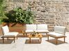 4 Seater Certified Acacia Wood Garden Sofa Set Off-White FRASCATI_920410