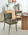 Conjunto de 2 sillas de comedor STURGIS Pana Verde oliva