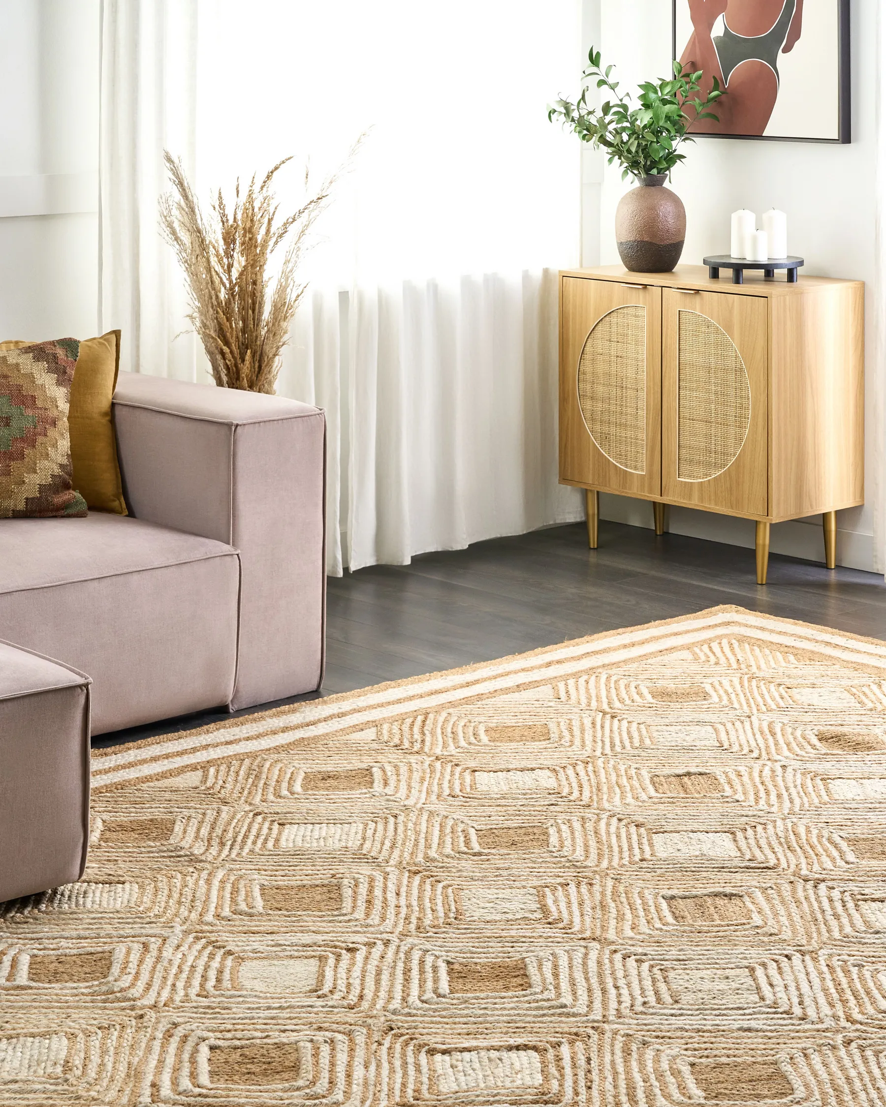 Tappeto MENGEN Beige 300 x 400 cm Iuta_885039
