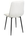 Lot de 4 chaises de salle à manger en velours blanc cassé POWELL_929241