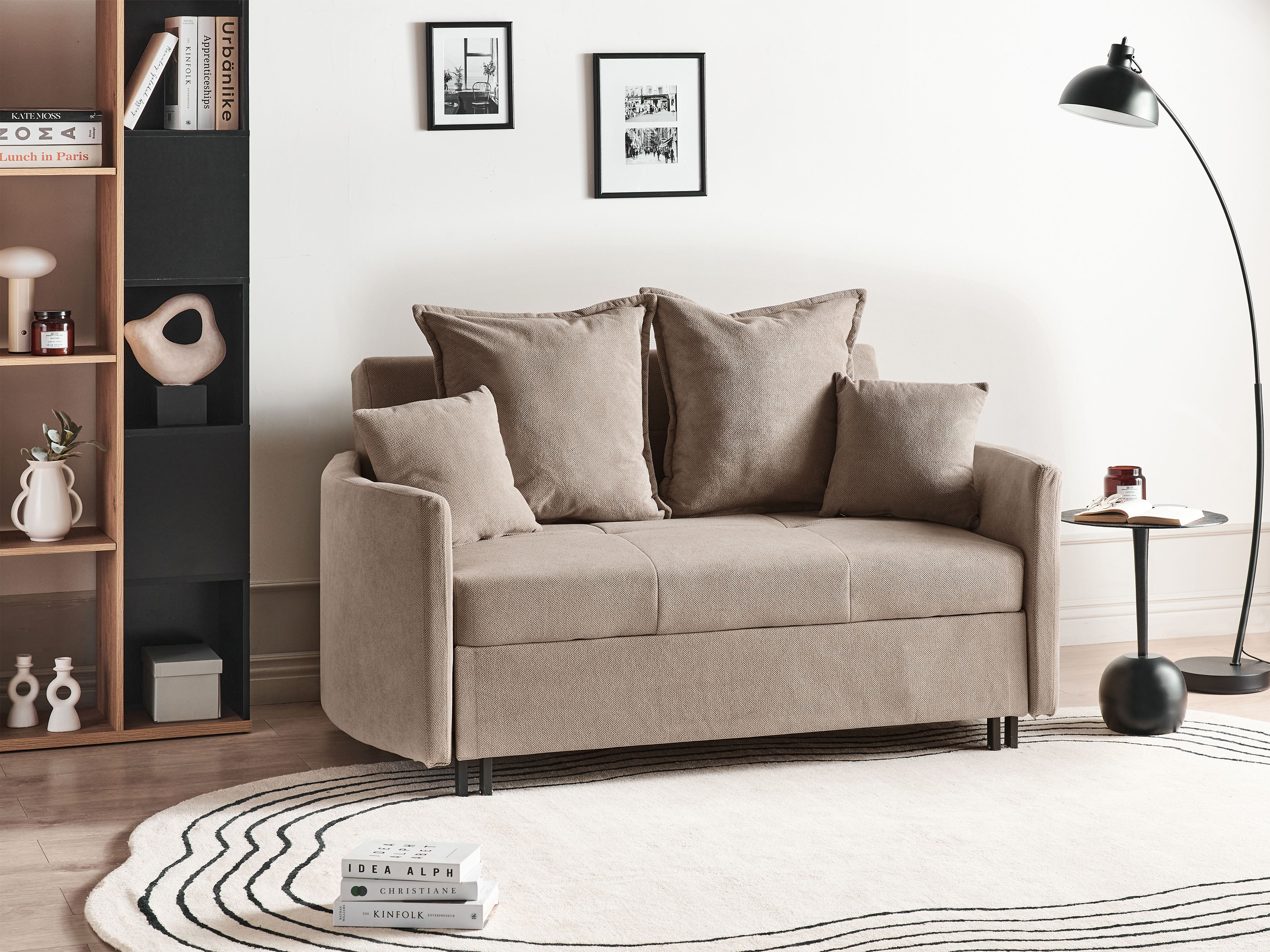 Slaapbank stof taupe HOVIN | Beliani.be