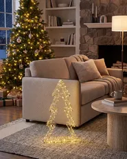 Decorazione per esterni LED AKERAN 60 cm Albero di Natale Argento_1031791