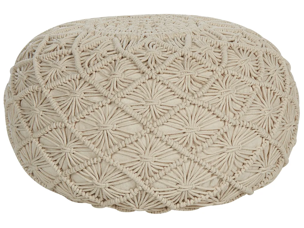 Puf Macramé BERKANE Bomuld Beige