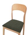 Set of 2 Wooden Dining Chairs Light Wood and Dark Green ALVIN_926625