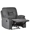Recliner Chair BERGEN with Footrest Fabric Dark Grey