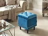 Pouf mit Stauraum LORETTO Samtstoff Dunkelblau