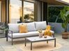 3 Seater Aluminium Garden Sofa Light Grey KIATO_934609