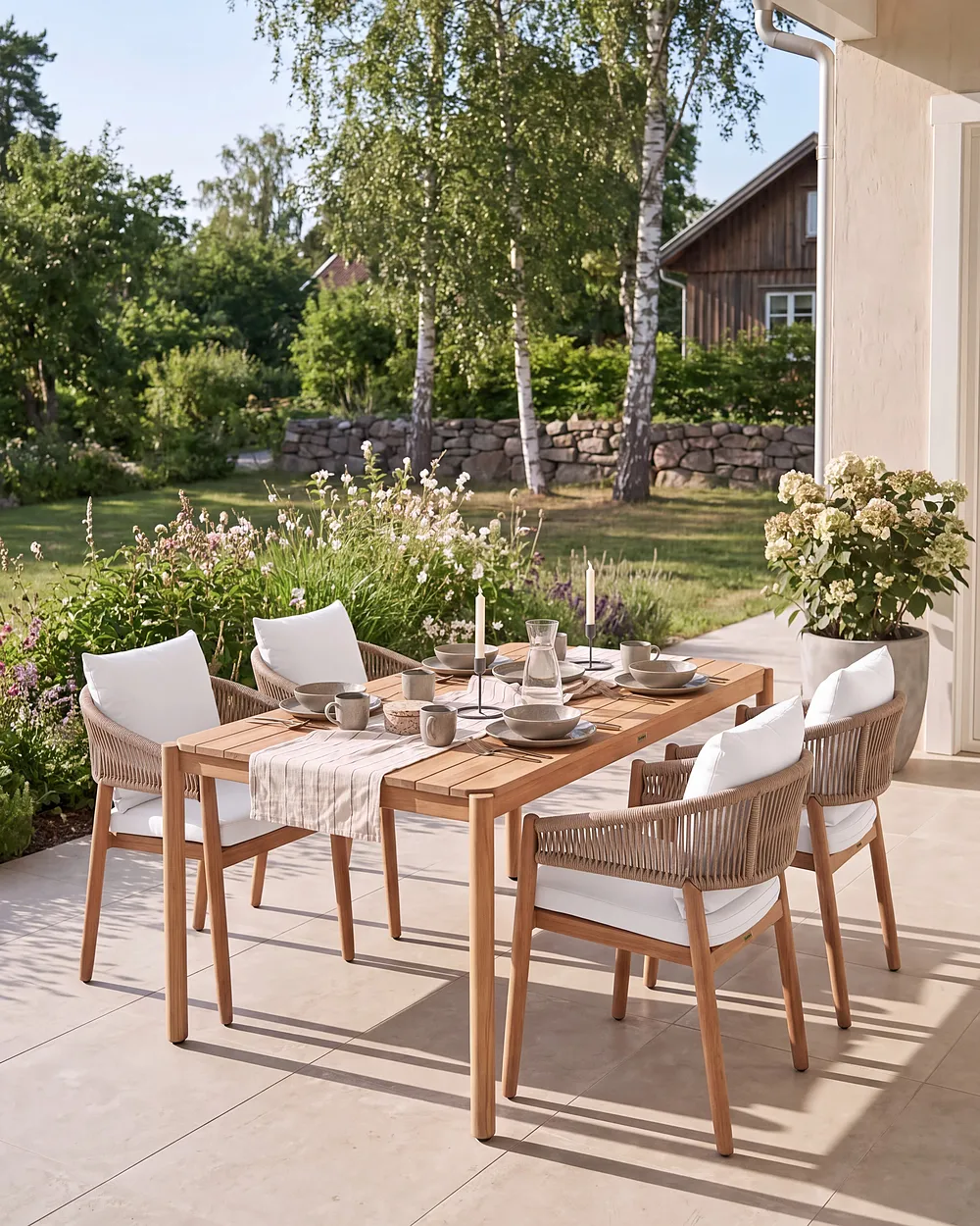 Lot de 2 chaises de jardin MARZAMEMI Acacia Blanc_1154788