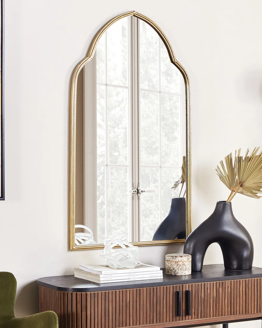 Lustro ścienne ACONCHI 58 cm 100 cm Metal Złoty