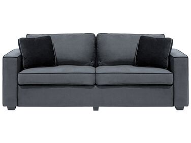 3 Seater Velvet Sofa Grey FALUN