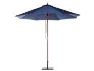 Garden Dining Set 6 Seater AMANTEA with Parasol Acacia Wood Blue_880686