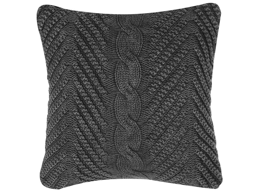 Throw Cushion KONNI 45 x 45 cm Cotton Grey Chevron Pattern