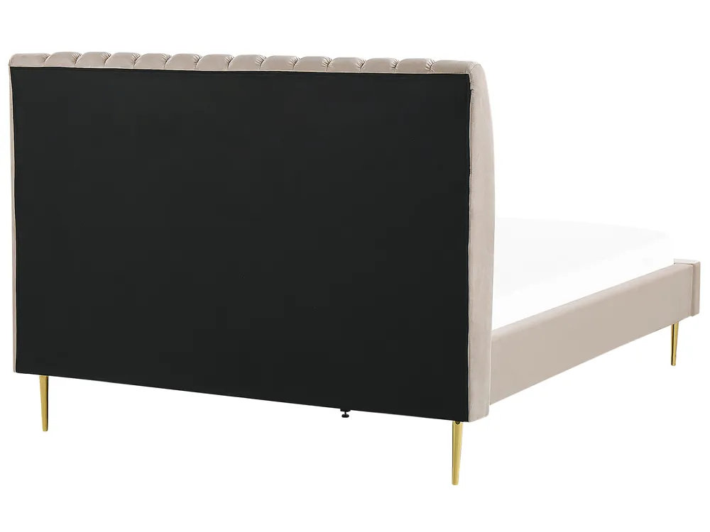 Bed Velvet MARVILLE 160 x 200 cm (EU King Size) Sand Beige_836060