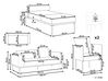 Sofa Set Leinenoptik / Kunstleder dunkelblau / braun 5-Sitzer MALMOS_931691