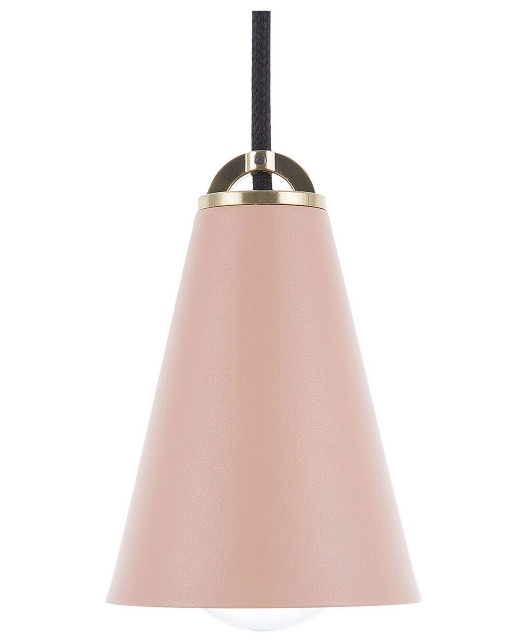 Lampa wisząca metalowa różowa CARES_690645