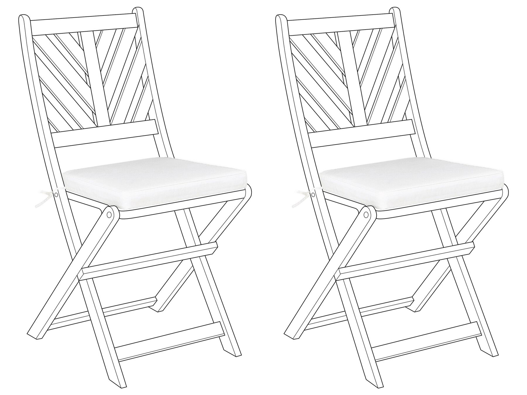 Zestaw 2 poduszek na krzesła ogrodowe biały TERNI _897968