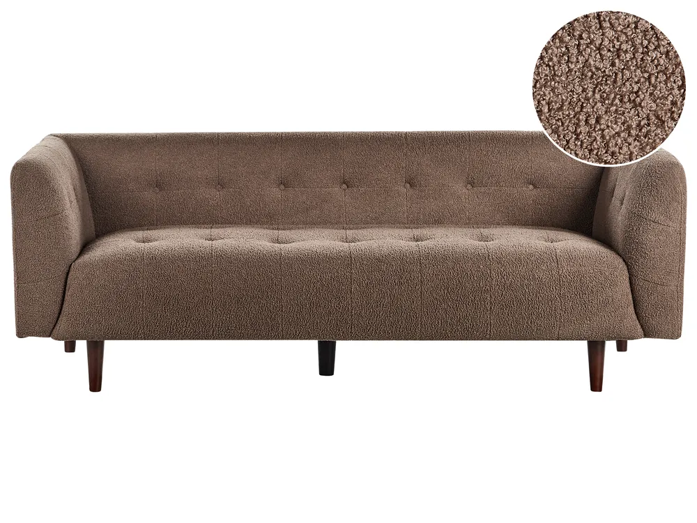 Sofa dla 3 osób BYSKE Boucle Brązowy
