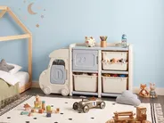 Toy Storage Organiser BULLI Truck 67 cm Beige_1123506
