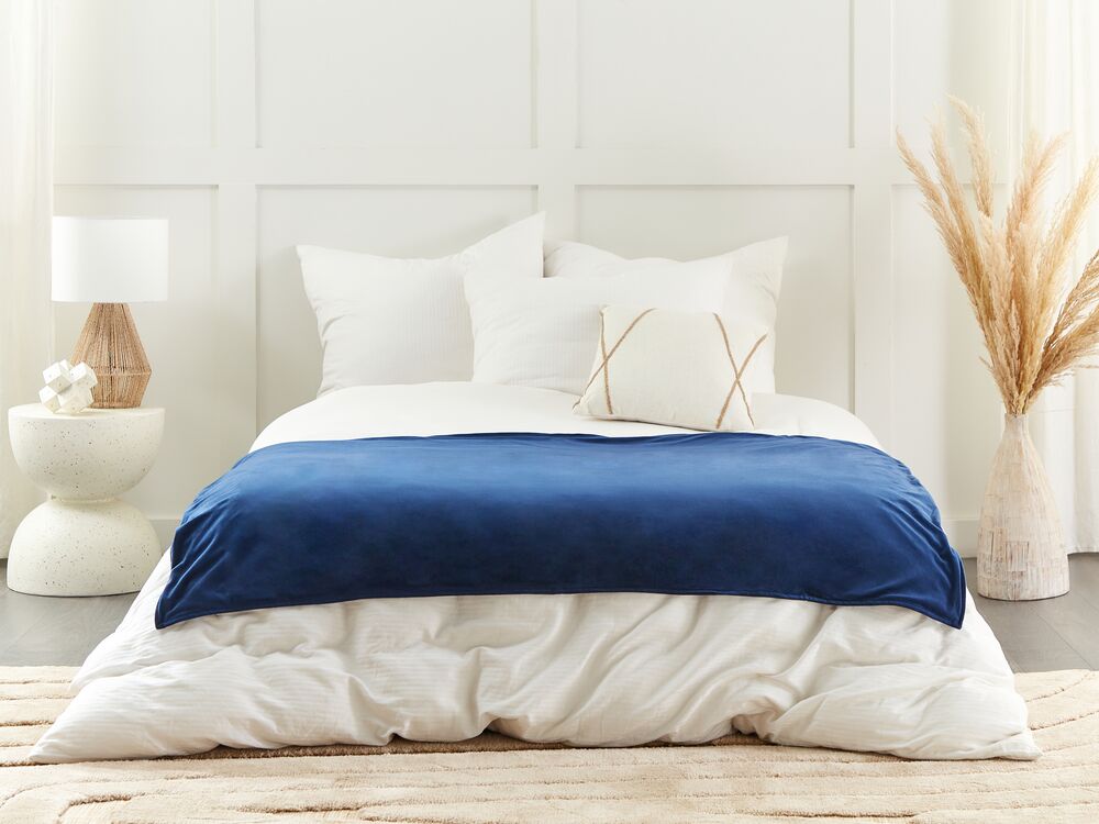 Weighted Blanket Cover 100 x 150 cm Navy Blue RHEA Beliani.pt