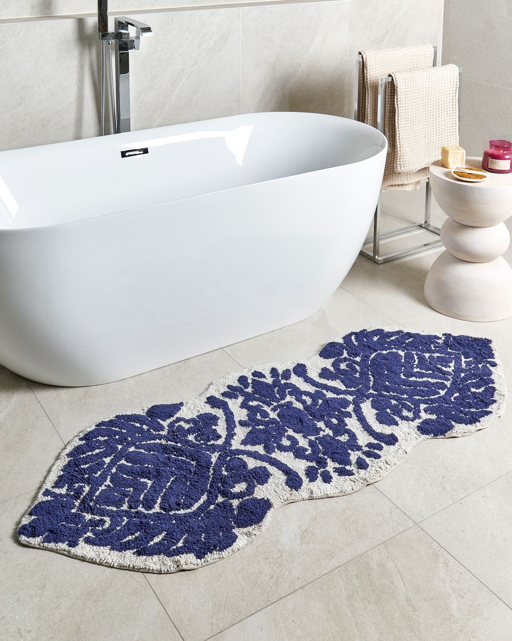Badmat CANBAR Marineblauw 150 x 60 cm Katoen