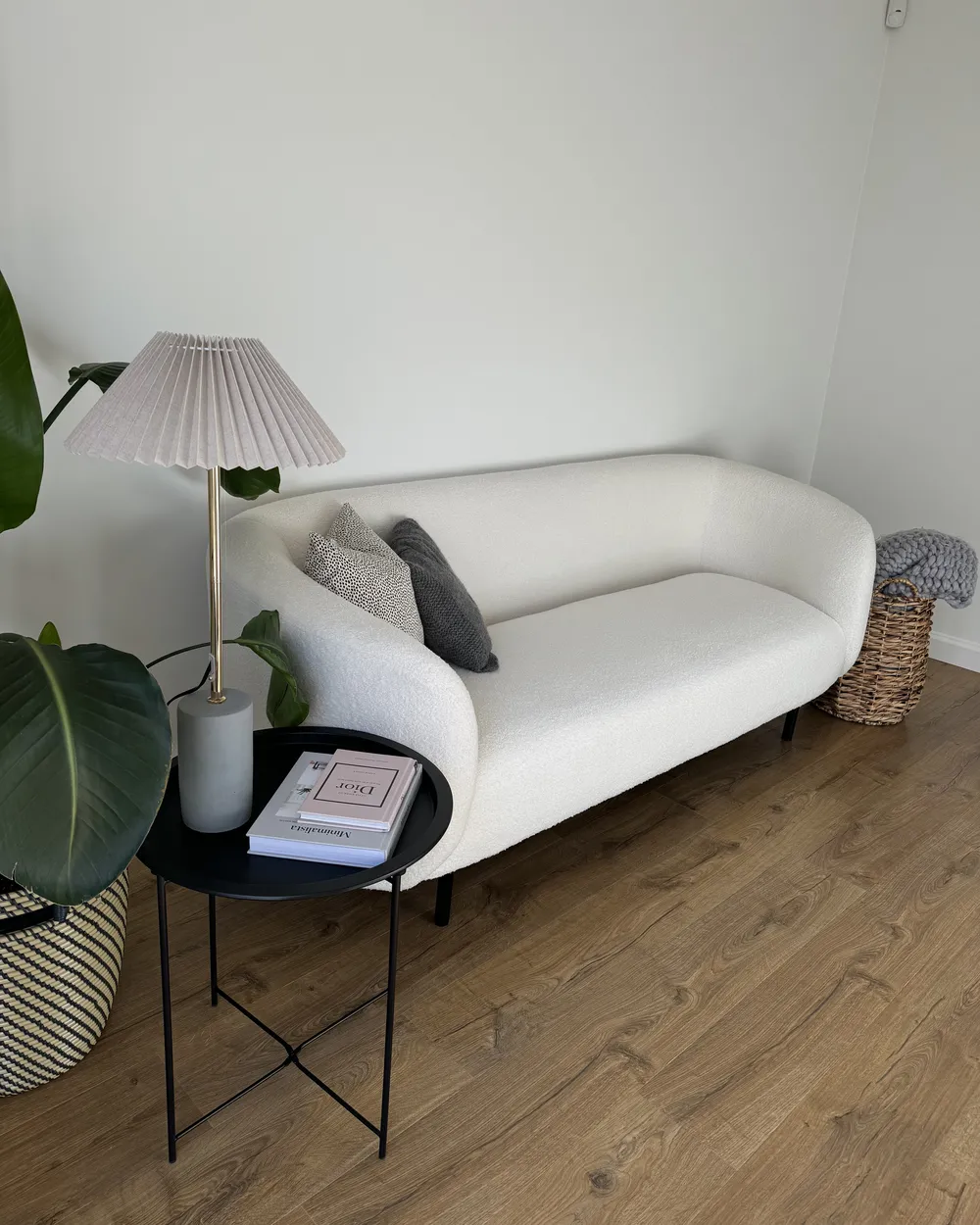 Sofa 3 Seater LOEN Boucle White_951676