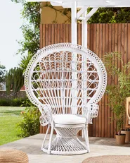 Sedia Peacock EMMANUELLE Rattan Bianco_836236