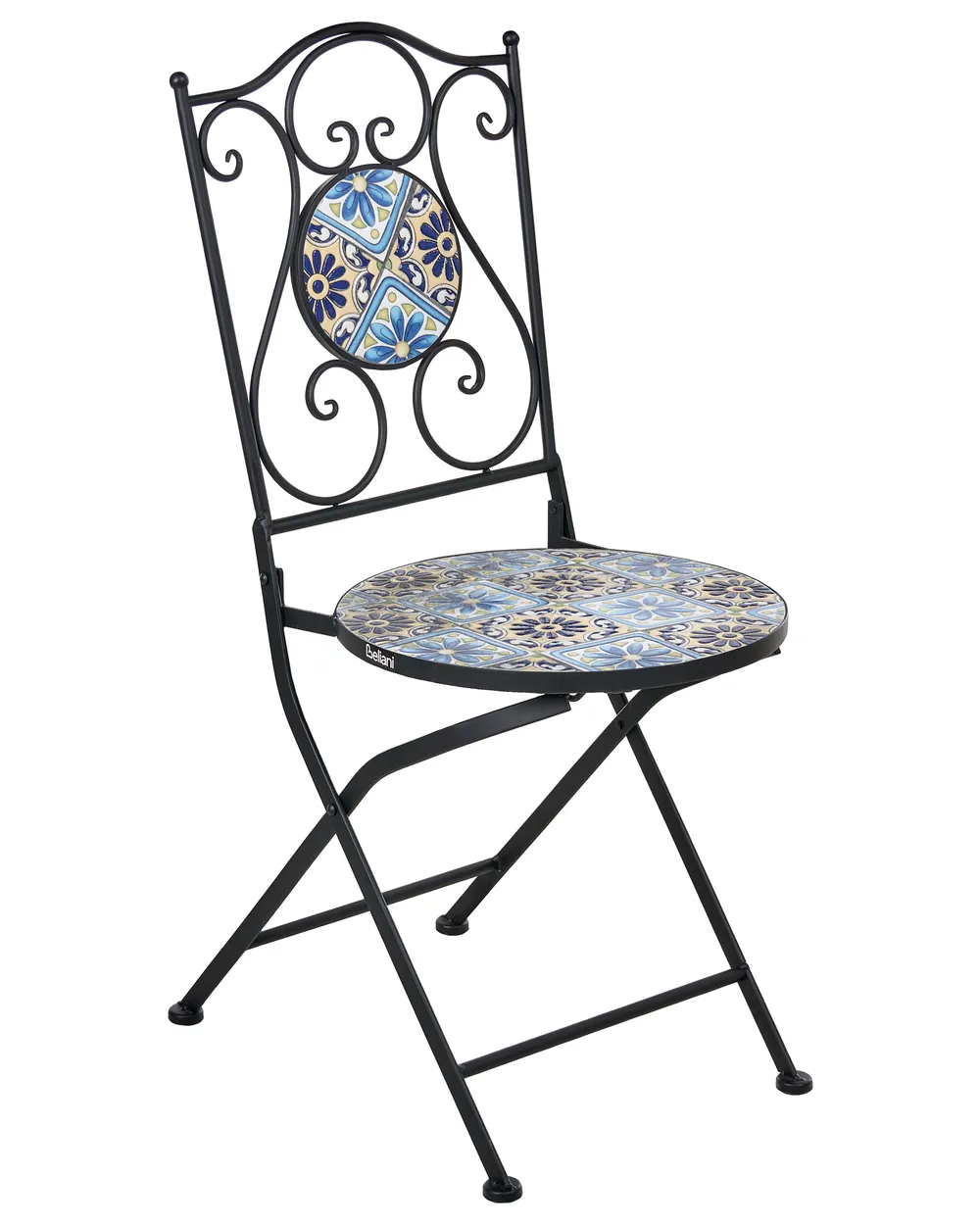 Set of 2 Garden Chairs AGGIUS Folding Metal Black_1021694