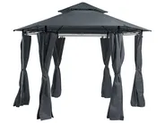 Gazebo PORTEL 350 cm 350 cm Metal Graphite Grey_778992