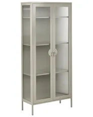 Glass Display Cabinet GLEORA Metal Light Beige_1046472