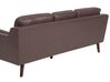 3 Seater Sofa Faux Leather Brown LOKKA_697796