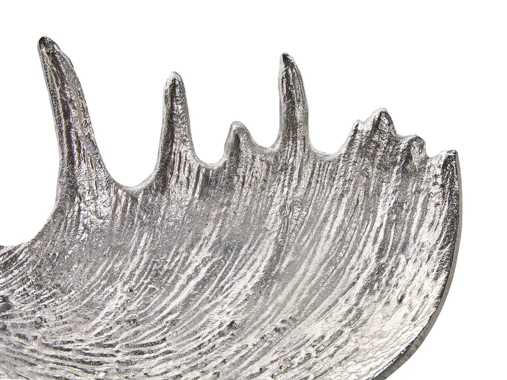Patera dekoracyjna Poroże CARTHAGE Metal Srebrny_823012