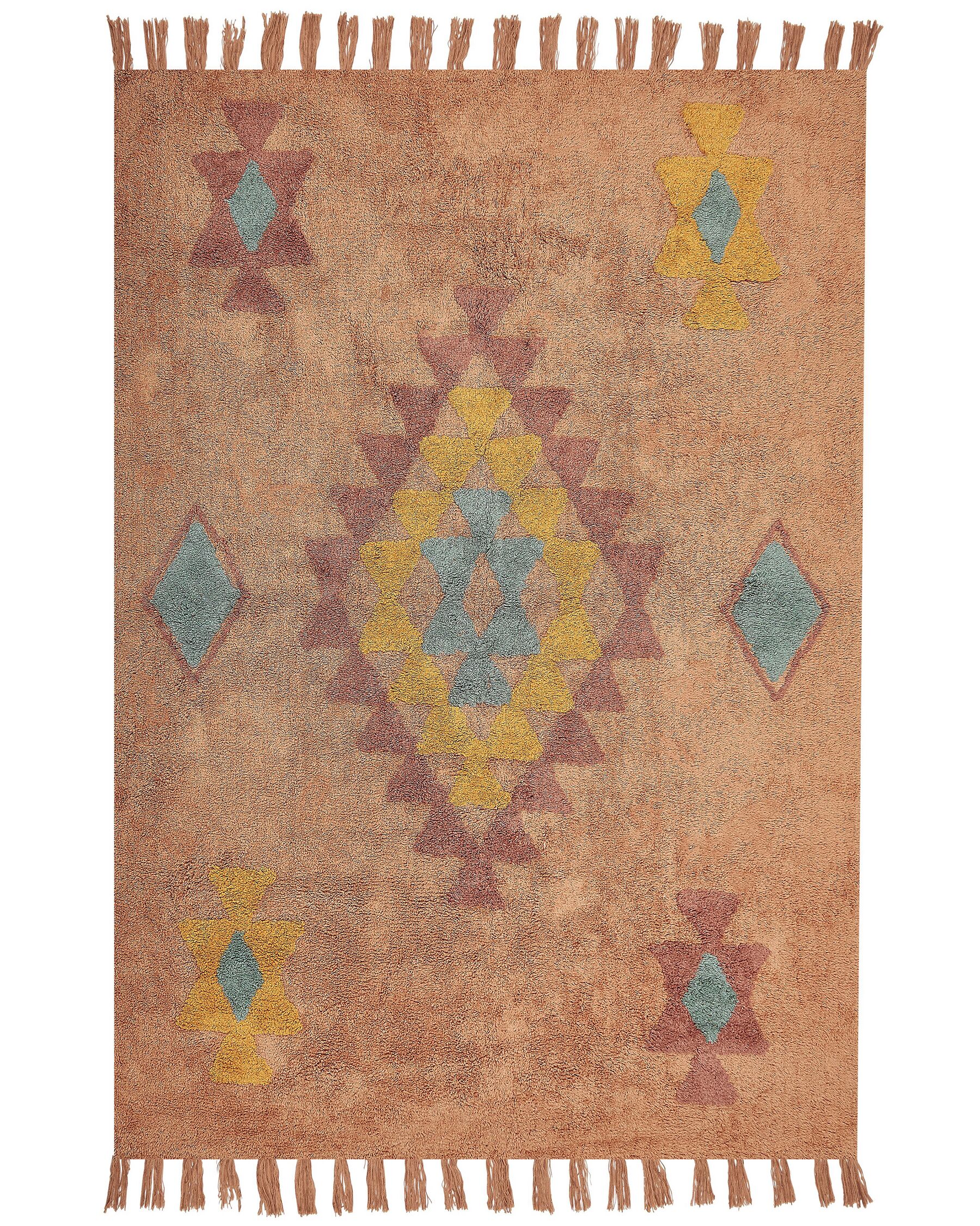 Teppich Baumwolle orange 160 x 230 cm geometrisches Muster IGDIR_839624