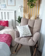 Poltrona a dondolo OULU Bouclé Beige sabbia_969885