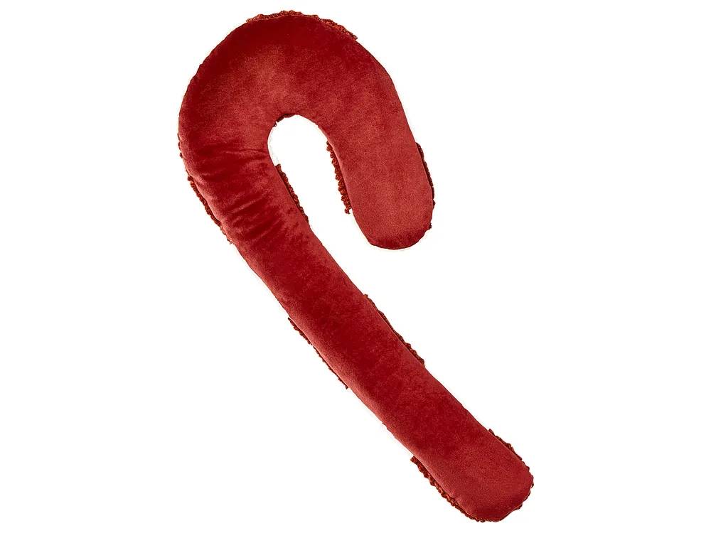 Zestaw 2 poduszek dekoracyjnych CANDY CANE 22 x 55 cm Boucle Czerwony Wzór świąteczny_947109
