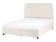 Bett mit Schubladen SARDENT Bouclé Cremeweiß 140 x 200 cm_1009088